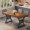Whizmax 70.8 Inch Dining Table 4-6 Person, Kitchen Table with Heavy Duty Metal Legs, Farmhouse Dining Room Table for Kitchen, Living Room - 4 of 4