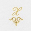 Linum Home Textiles 100% Turkish Cotton MONICA Gold Thread 2PC Embellished Washcloth Set - 3 of 3