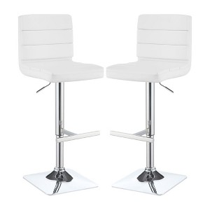 Simple Relax Set of 2 Adjustable Bar Stools with Metal Footrest - 1 of 4
