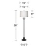 360 Lighting Dyna 58" High Black and White Grosgrain Drum Shade 2-Light Floor Lamp - 4 of 4
