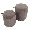 NicBex Nesting Ottomans  Set of 2 with Tray Top Fabric & Natural Wood, Brown - 2 of 4