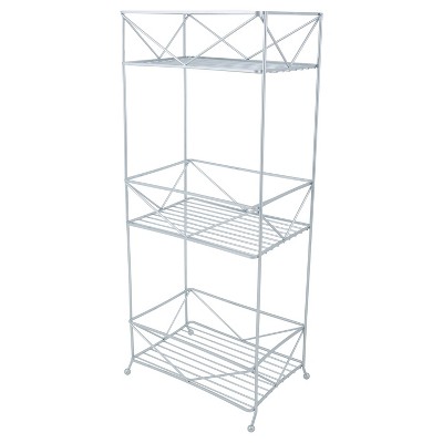 Bath Bliss 4 Tier Tension Corner Shower Organizer Caddy in White Gold