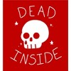 Halloween Cartoon Skull Dead Inside Crew Neck Short Sleeve Adult T-shirt-XL-Red - 2 of 2