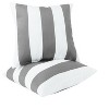 2 Pack Outdoor Throw Pillows, Waterproof & Fade-Resistant Patio Cushions for Garden, 18x18 Inch, Grey White strpie - 3 of 4