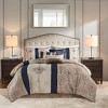 NicBex 7 Pcs Jacquard Comforter Set Bedding Set with Embroidery Quilt Set with Throw Pillows, Machine Washable, Spot Clean Fabric - 3 of 4