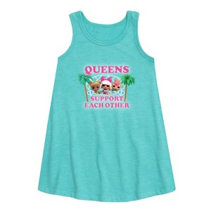 - Lol Surprise! - Queens Support Each Other Graphic Sleeveless Aline Dress - 1 of 3