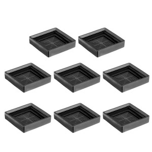 Unique Bargains Rubber Non-Slip Furniture Caster Cups Square Floor Pads 8 Pcs - 1 of 3