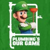 Men's The Super Mario Bros. Movie Luigi Plumbing's Our Game T-Shirt - 2 of 4