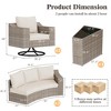 AMERLIFE 9-Piece Wicker Patio Set, Swivel Rocking Chairs, Sectional Sofa & Storage Table - 2 of 4