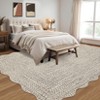 Farmhouse Scalloped Rug Washable Rug with Non Slip TRP Backing - 2 of 4