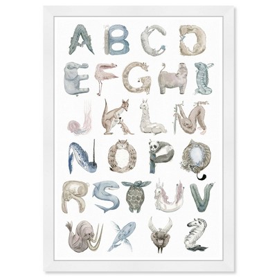 15" x 21" Wild Life Alphabet Animals Framed Art Print - Wynwood Studio: Modern Decor, Baby Theme