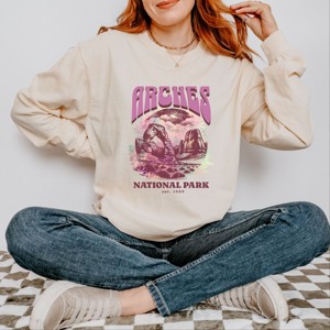 Simply Sage Market Arches National Park EST. 1929 Garment Dyed Long Sleeve - 1 of 4