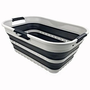SAMMART 21L (5.5 gallon) Super Mini Collapsible Plastic Basket with 3 Handles - 1 of 4