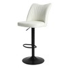 DOMETOUR Swivel Bar Stools Set of 2, Height Adjustable Counter Stool, Modern Armless Faux Leather Barstool Chairs with Backs - 3 of 4