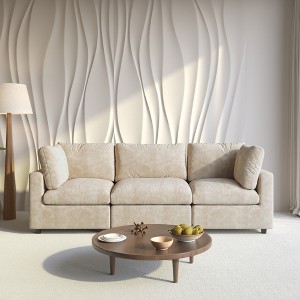 Cloud Sectional Couches for Living Room,100.5" Convertible Love Seat, 3 Seater Modular Sectional Sofa,Deep Seater Furniture Sets - 1 of 4