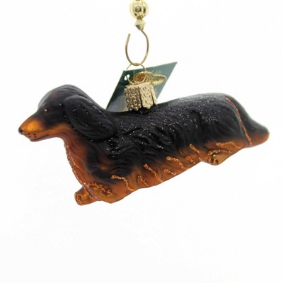 Old World Christmas 2.0" Long-Haired Dachshund Ornament Dog Puppy  -  Tree Ornaments