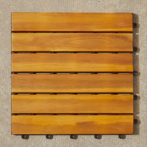 6 Slat Acacia Interlocking Deck Tile 