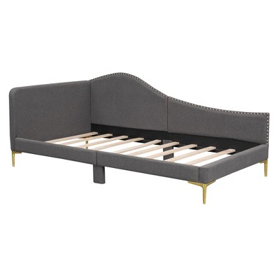 NicBex Twin Size Daybed, Upholstered Day Bed with Headboard and Armrest, Sofa Bed with Support Legs