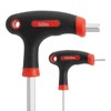 Built Industrial 14 Piece T Handle Allen Wrench Set, 7 SAE and 7 Metric Hex Key Set, Red and Black - 4 of 4