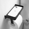 Wall Mount Toilet Paper Holder with Shelf Stainless Steel Paper Roll Holder Tissue Paper Holder - 3 of 4