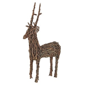 Garden Elements Grapevine Outdoor Christmas Garden Statue Wooden Standing Deer for Lawns, Brown - 1 of 4