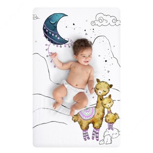 JumpOff Jo – Fitted Mini Crib Sheet (24 x 38 x 5 Inches) - Fits Portable Crib, Playard, and Playpen Mattresses and Mats - Soft 100% Cotton - 1 of 4