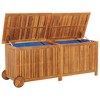 vidaXL Patio Storage Box with Wheels 59.1"x19.7"x22.8" Solid Wood Acacia - 3 of 4