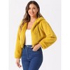INSPIRE CHIC Women's Casual Hooded Zip Up Long Sleeve Cropped Faux Fur Jacket - 2 of 4