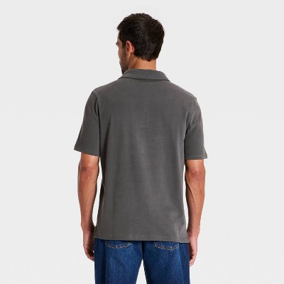 Мужские рубашки Goodfellow & Co Men's Vintage Polo Shirt - Goodfellow & Co™ Charcoal Gray XL: Cotton, Midweight, Standard Fit, Short Sleeve — фото 2