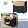 PexFix Kitchen Island  with Drop Leaf & Wine Rack & Adjustable Storage for Home Kitchen Dining Room Black - 4 of 4
