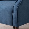 Fabric Upholstered Modern Club Chair with Button-Tufted Back, Tonal Piping and Birch Wood Legs for Living Room - 3 of 4