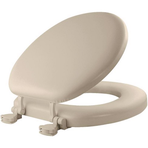 Mayfair Padded Toilet Seat Cushioned Soft Vinyl Over Wood Core Seat Secure Hinges Easy Clean Round Bone Target