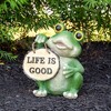 Northlight 9 Green 'life Is Good' Frog Outdoor Garden Statue : Target