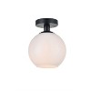Elegant Lighting Baxter 1 Light Black Flush Mount With Frosted White Glass - 3 of 4