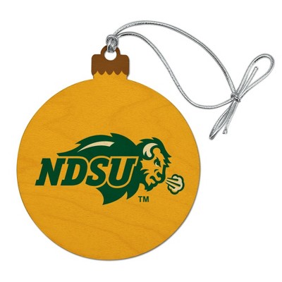 North Dakota State Bison Logo Secondary Wood Christmas Tree Holiday Ornament