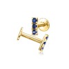 Pure Collection by Ross-Simons Sapphire Bar Flat-Back Stud Earrings in 14kt Yellow Gold - 4 of 4