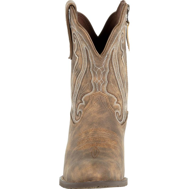 Women's Durango Distressed Shortie Western Boot, DRD0372, Brown, 3 of 8