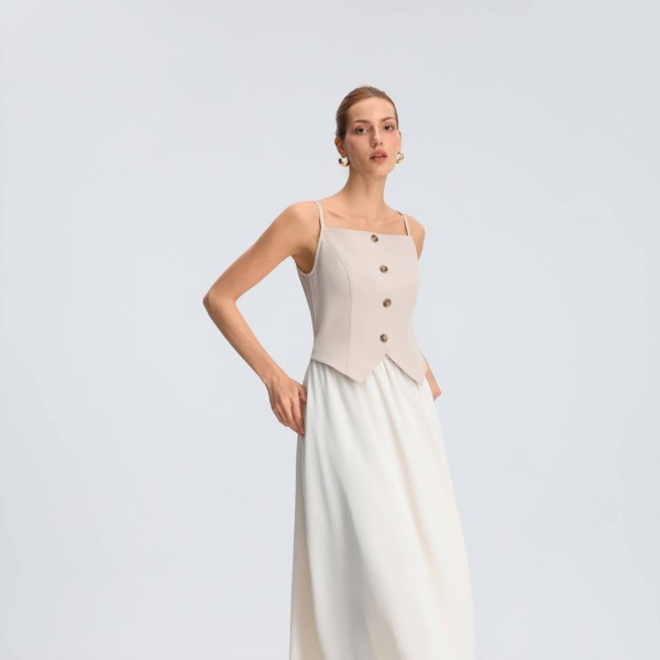 Vestido Midi Línea A Dos Piezas para Mujer - A New Day™ Gris Madera 3