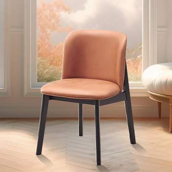 19.88" Eliora Dining Chair Camel Polish Microfiber and Black Finish - Acme Furniture