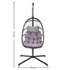 FURNIinspire Patio Swings Wicker Hanging Chair Swing Chair Egg Chair, Outdoor Indoor Swing Chair With Gray Cushion, Gray, 38“*38"*76" - 3 of 4