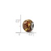 Black Bow Jewelry Yellow Floral Overlay Italian Glitter Glass Sterling Silver Bead Charm - 3 of 4
