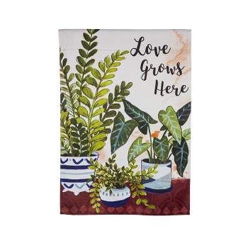 Evergreen Love Grows Here Houseplants Garden Suede Flag 12.5 x 18 Inches Indoor Outdoor Decor
