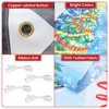 Customized Christmas Garage Banner 7x16Ft 100D Polyester Cloth, Snowman Theme with Red Trucks and Christmas Trees - 4 of 4
