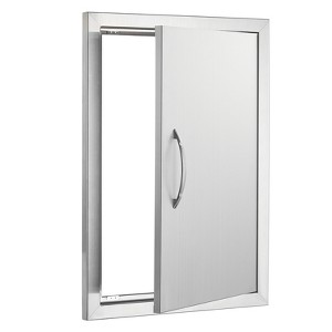 VEVOR BBQ Access Door, 17W x 24H Inch Single Outdoor Kitchen Door, Stainless Steel Flush Mount Door, Wall Vertical Door with Handle - 1 of 4