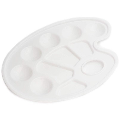 Bright Creations 12 Pack Plastic Paint Pallet Palette Holder Tray for Acrylic Oil Watercolor Crafts DIY Art, White, 8.5 x 6.5 in