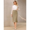 Hobemty Women's Elastic Waist Satin Fabric Midi Length Skirts - 2 of 4