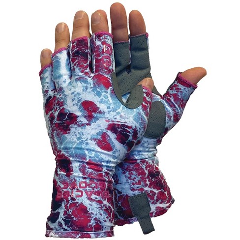 Glacier Glove Islamorada Fingerless Sun Gloves - Large - Pink Camo