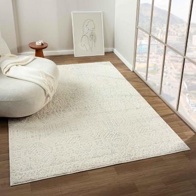 Luxe Weavers Traditional Moroccan Cream Indoor Area Rug
