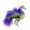 Italian Ornaments 5.0 Inch Winter Plumiera In Green Feathers Peacock Tree Ornaments - 3 of 4
