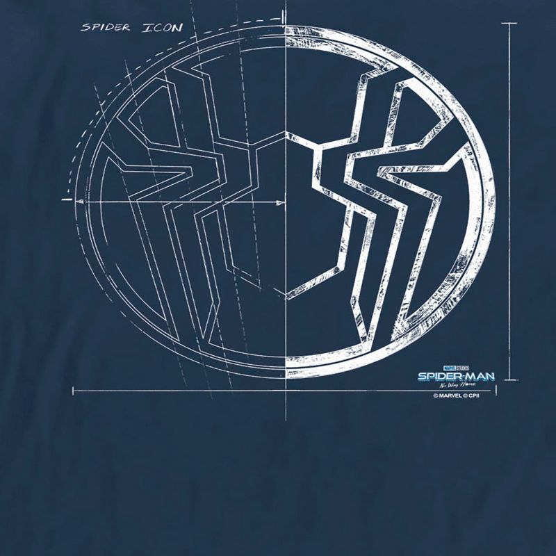 Men's Marvel Spider-Man: No Way Home Spider Icon Blueprint Long Sleeve Shirt, 2 of 5